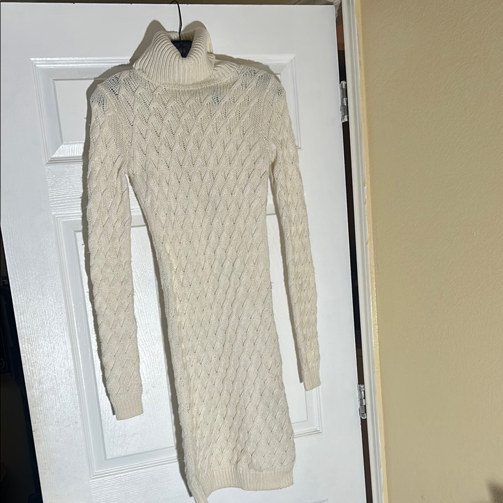 Moda International Cream Long Sleeve Dress